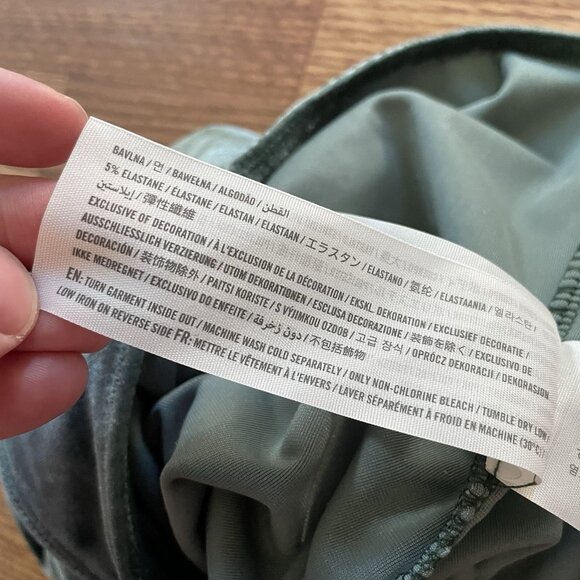 Abercrombie & Fitch Wmn S Green Velvet Criss-Cross Straps Cowl Neck Bodysuit NWT - Picture 10 of 13